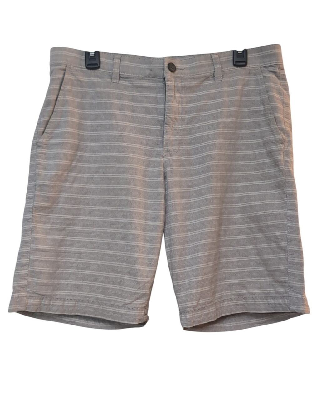 Marc Anthony Gray Striped Cotton Chino Shorts Men's Size 34 Casual Summer Golf